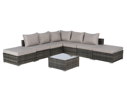 8 Piece Outdoor Patio Sectional Sofa Set – Wicker Conversation Set