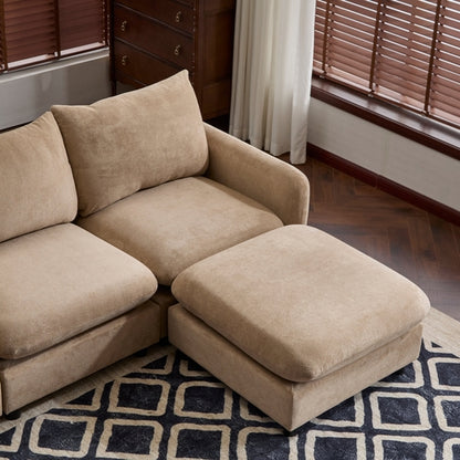 Modular Velvet Sectional Sofa Corner Chair – Convertible Upholstered
