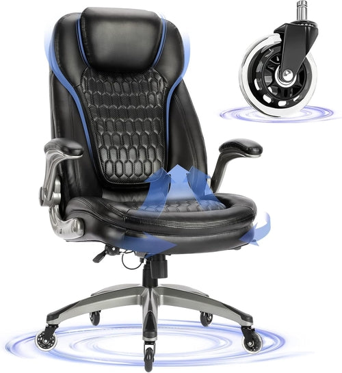 Ergonomic High Back Leather Office Chair For Home Use