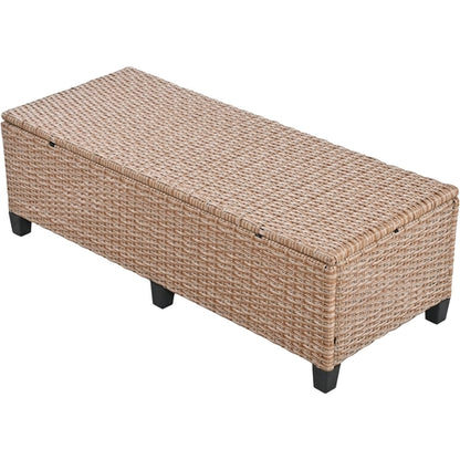 5-Piece Outdoor Patio Rattan Sofa Set, Sectional PE Wicker L-Shaped