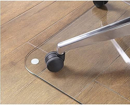 46 Inch Tempered Glass Office Chair Mat Protects Floors