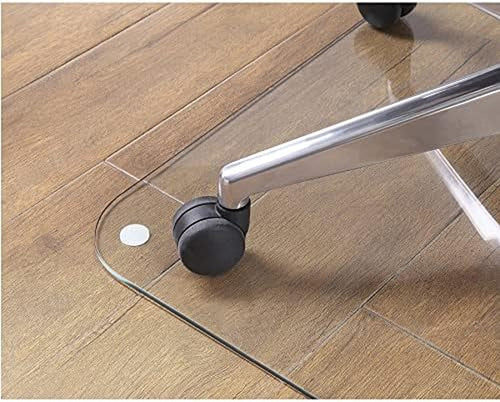 46 Inch Tempered Glass Office Chair Mat Protects Floors