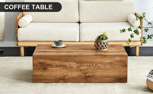 Modern Coffee Table – 39.3" Rectangular Accent Table with Textured