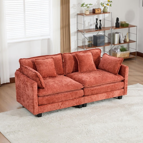 Cloud Sofa Modern Sectional Couch, Double Layer Upholstered Chenille