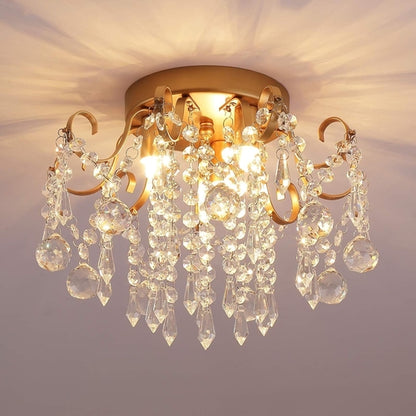 Small Gold Crystal Chandelier Three Light G9 Modern Design