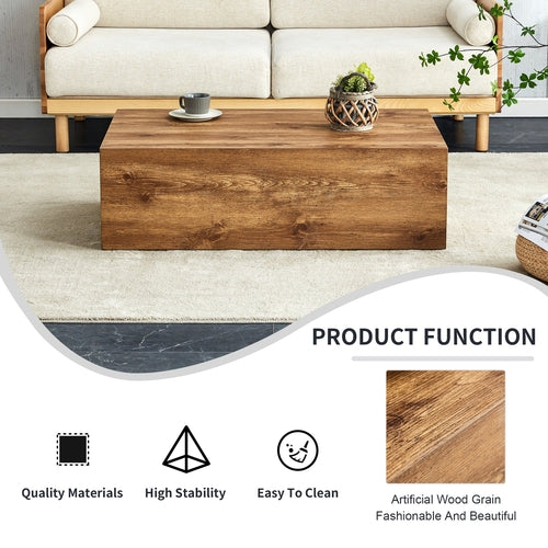 Modern Coffee Table – 39.3" Rectangular Accent Table with Textured