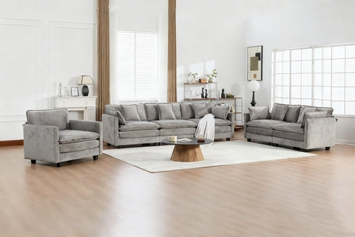 Cloud Sofa Modern Sectional Couch, Double Layer Upholstered Chenille