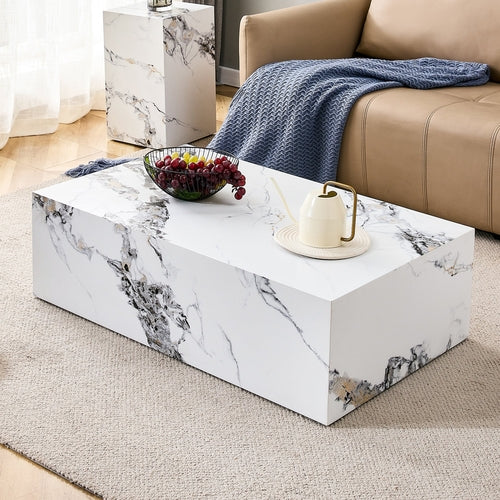 Rectangular Coffee Table MDF for Living Room Accent and Display
