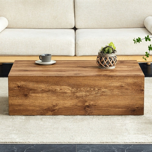 Modern Coffee Table – 39.3" Rectangular Accent Table with Textured