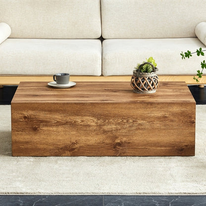 Modern Coffee Table – 39.3" Rectangular Accent Table with Textured