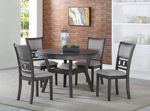 Gray 5 Piece Dining Table Set With 4 Chairs For Kitchen