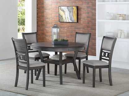 Gray 5 Piece Dining Table Set With 4 Chairs For Kitchen