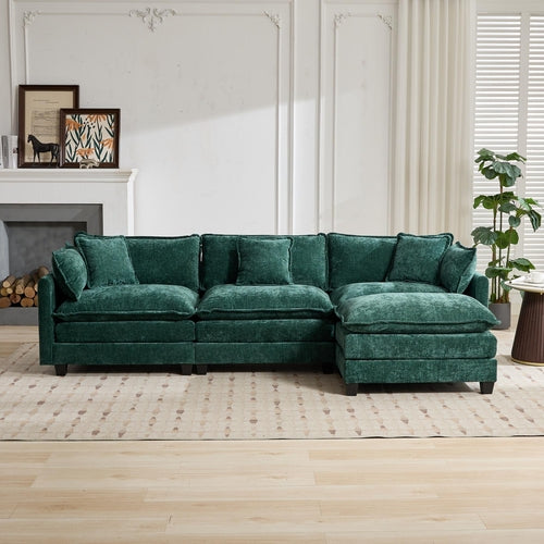 Cloud Sofa Modern Sectional Couch, Comfy Double Layer Upholstered Seat