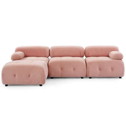 Modular Sectional Sofa, Button Tufted Design with DIY L-Shaped Layout,