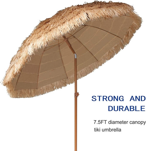 7.5ft Tiki Umbrella Thatched Cover For Beach Patio
