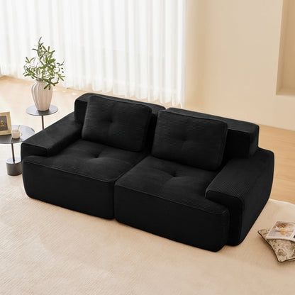 82 Modern L-Shaped Modular Sectional Sofa For Living Room, Corduroy