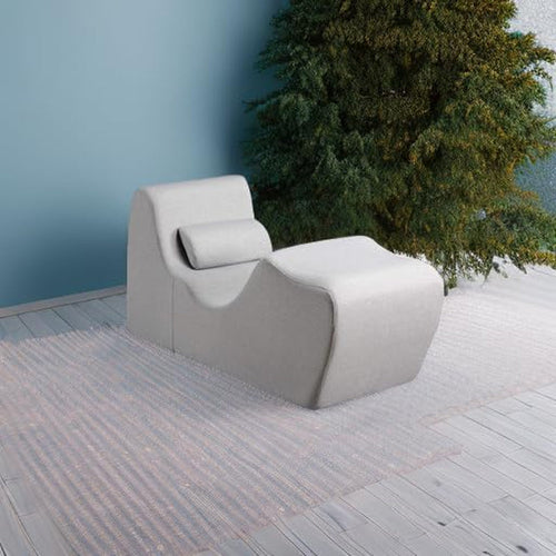 Lotus Zero Gravity Chaise Lounger Foam Recliner Light Grey