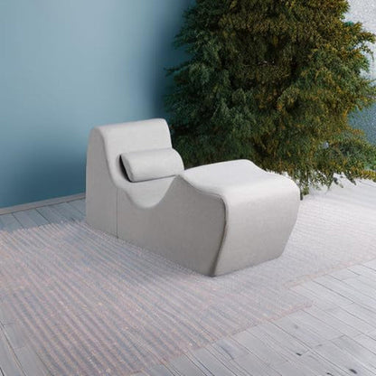 Lotus Zero Gravity Chaise Lounger Foam Recliner Light Grey