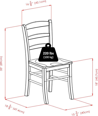 Light Oak Ladder Back Dining Chair Set 2 Piece Wood Chairs