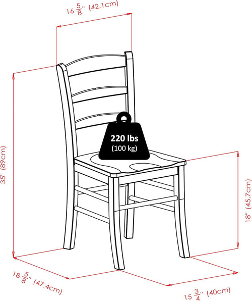 Light Oak Ladder Back Dining Chair Set 2 Piece Wood Chairs