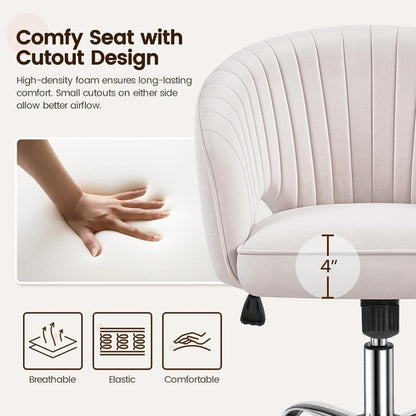 Cute Desk Chair Velvet Chair Vanity Chair with Wheels Home Office