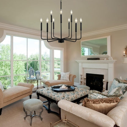 Black Farmhouse Chandelier 9 Light Dining Room Rustic