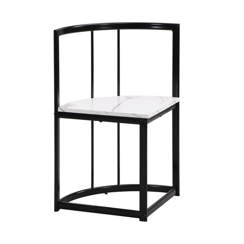 Modern 7-Piece Dining Table Set with Faux Marble Compact 55Inch