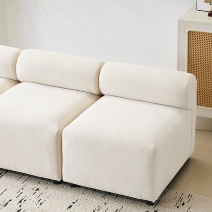 Modular Chenille Sectional Sofa – Modern Curved Upholstered Couch for