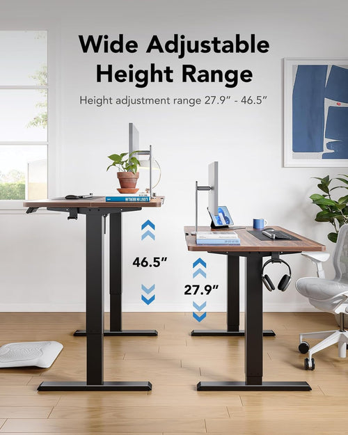 48 Inch Electric Standing Desk With Adjustable Height And Memory