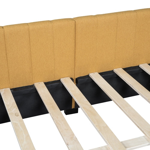 Upholstered Daybed with 2 Storage Drawers Sofa Bed Frame, Linen Fabric