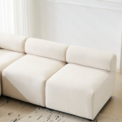 Modular Chenille Sectional Sofa – Modern Curved Upholstered Couch for