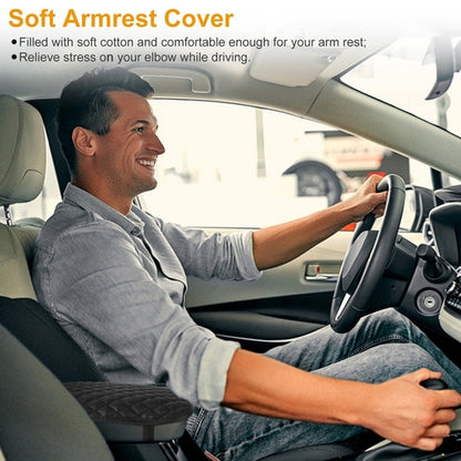 1Pc Car Armrest Pad Cover PU Leather Auto Center Console Seat Box