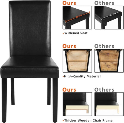 Dining Chair Set of 4 PU Leather Dining Room Chairs Upholstered