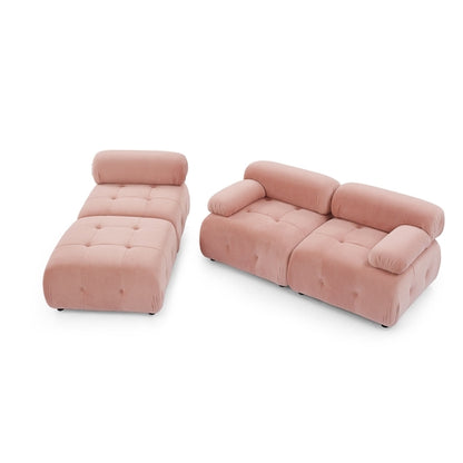 Modular Sectional Sofa, Button Tufted Design with DIY L-Shaped Layout,