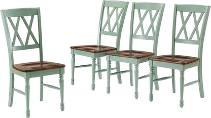 Shelby Distressed Teal XBack Dining Room Chairs Set of 4
