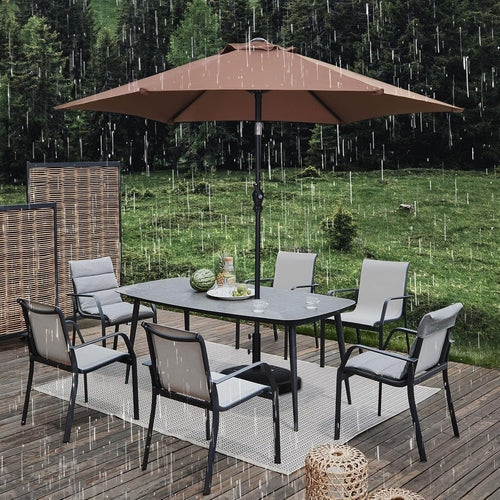 7.5 Foot Aluminum Patio Umbrella Tilt Crank Outdoor Shade
