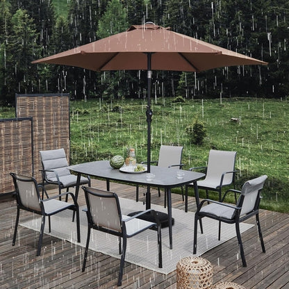 7.5 Foot Aluminum Patio Umbrella Tilt Crank Outdoor Shade