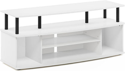 Jaya Large Entertainment Center For 55 Inch TV White And Black