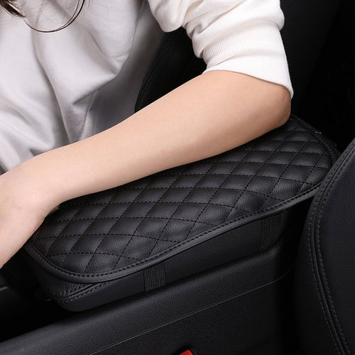 1Pc Car Armrest Pad Cover PU Leather Auto Center Console Seat Box