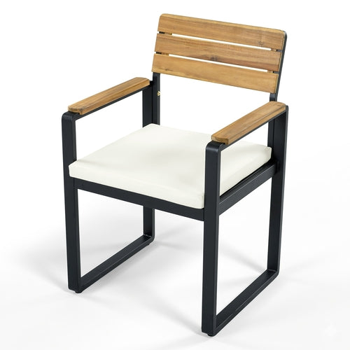 6-Piece Outdoor Dining Set, Acacia Wood, 1 Table with 4 Chairs & 1