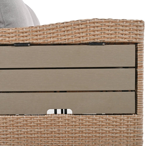 5-Piece Outdoor Patio Rattan Sofa Set, Sectional PE Wicker L-Shaped