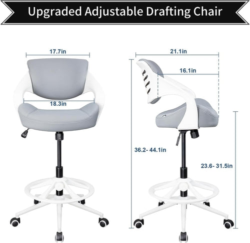 Ergonomic Drafting Chair With Lumbar Support Grey Office
