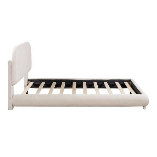 Teddy Fleece Upholstered Platform Bed with Thick Fabric, Solid Frame