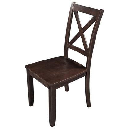 3-Piece Wood Drop Leaf Breakfast Nook Dining Table Set with 2 X-back