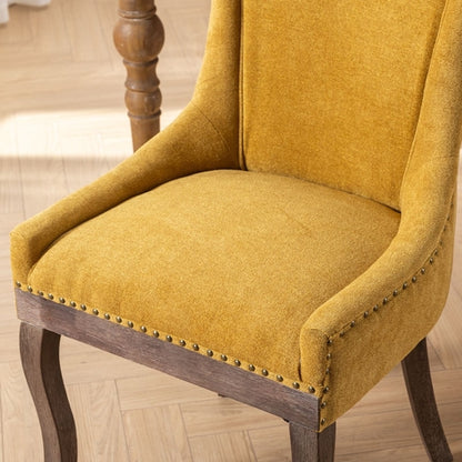 Ultra Side Dining Chair, Thickened Fabric with Solid Wood Legs and