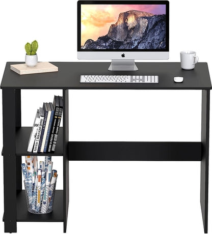 Espresso Finish Home Office Desk With Open Shelves