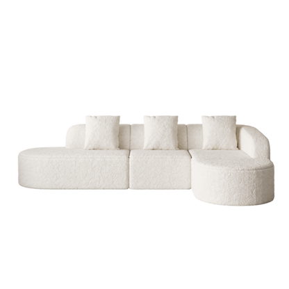 111.8-inch L-shaped Curved Modular Sofa, Modern Design Featuring