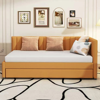 Upholstered Daybed with Trundle Sofa Bed Frame No Box Spring Needed,
