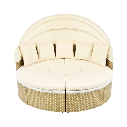 Patio Furniture Round Outdoor Sectional Sofa Set Rattan Daybed