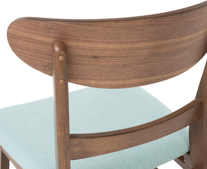 Mid Century Modern Dining Chairs Set Of 4 Mint Upholstery Walnut